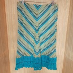 Harold’s semi sheer skirt with crochet detail. 10